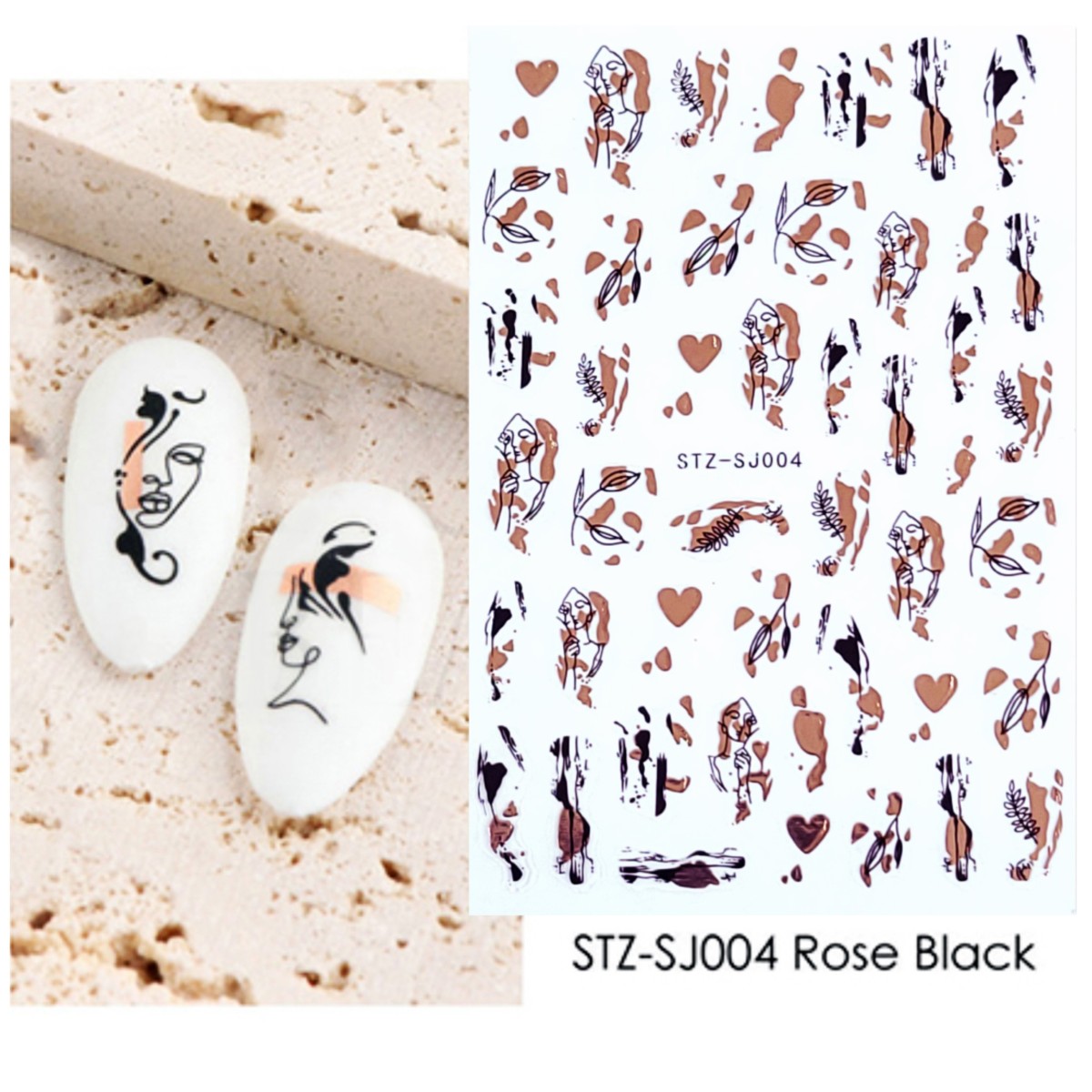 Stickers Gesicht Rosa / Schwarz SJ004