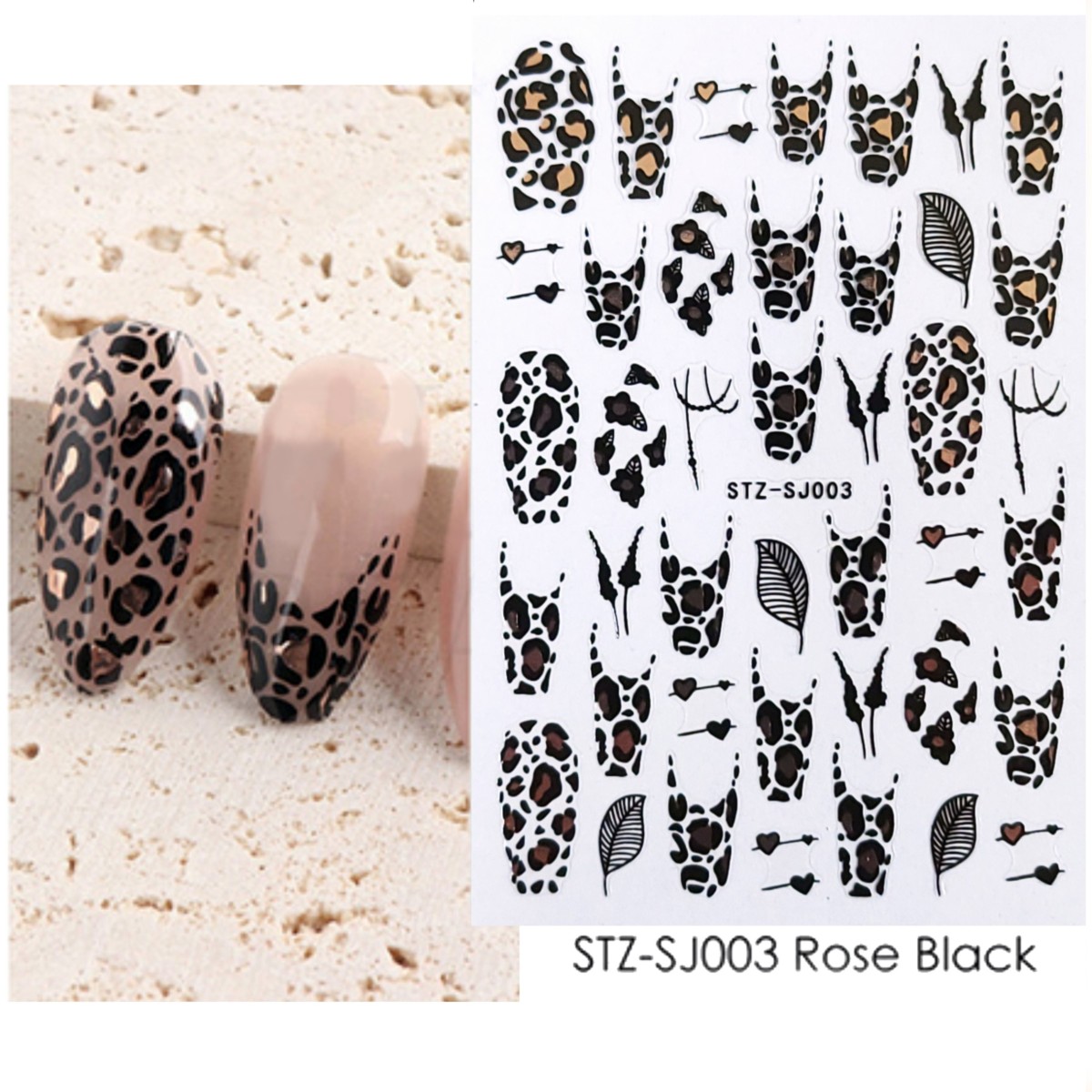Stickers Leopard Rosa / Schwarz SJ003