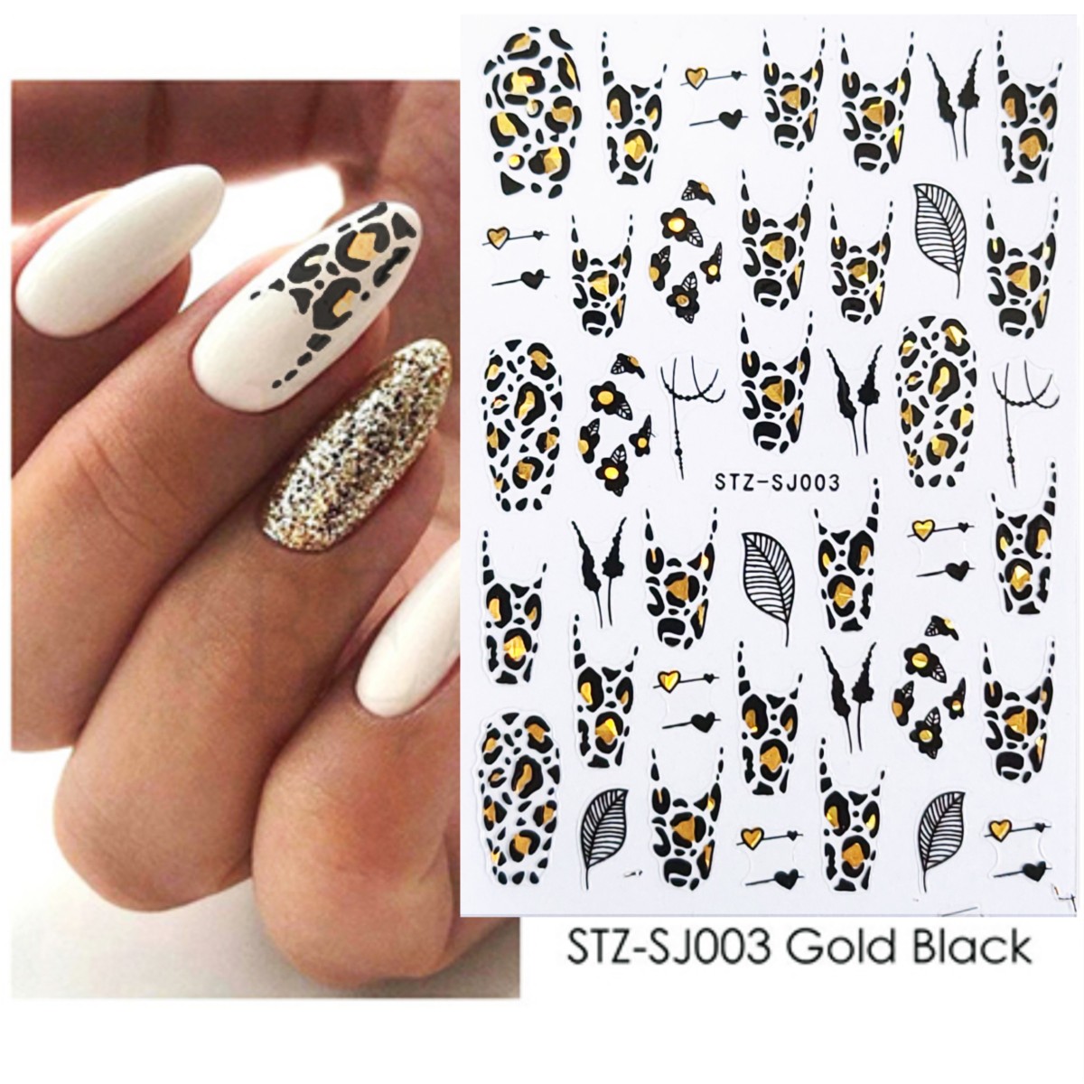 Stickers Leopard Golden / Schwarz SJ003