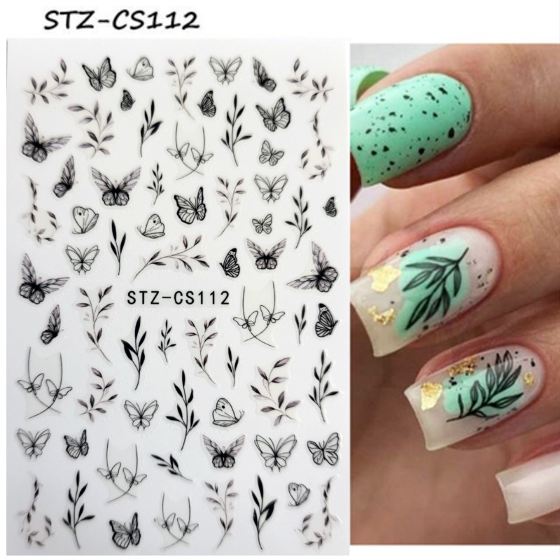 Stickers Schmetterlinge / Blumen CS112