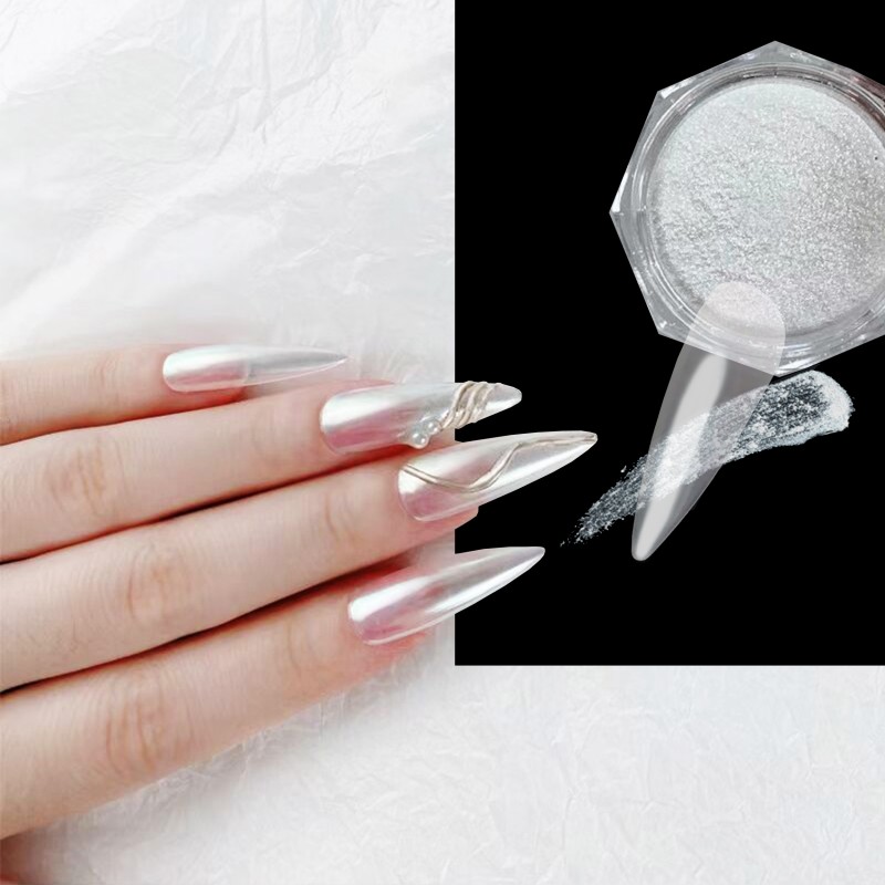 Pulver mit Perleffekt Weiss