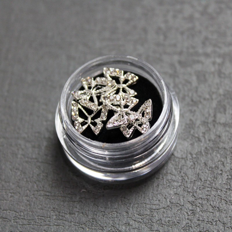 3D Silber Strass Schmetterling Schmuck