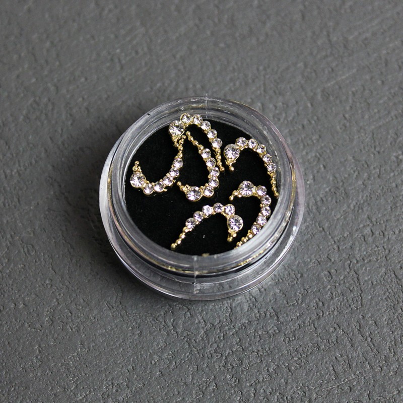 3D Halbherz Strassschmuck