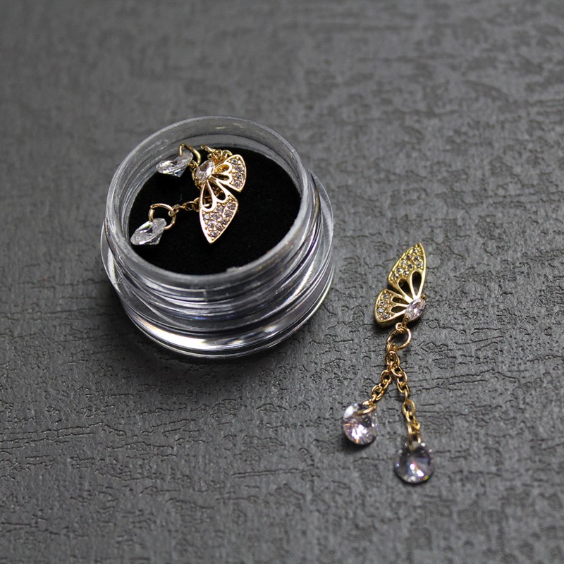 Bijoux 3D Papillon Strass Pendentif