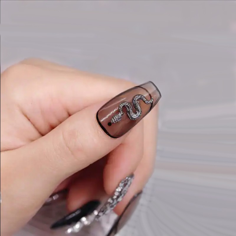 3D Anthrazit Schlangenschmuck