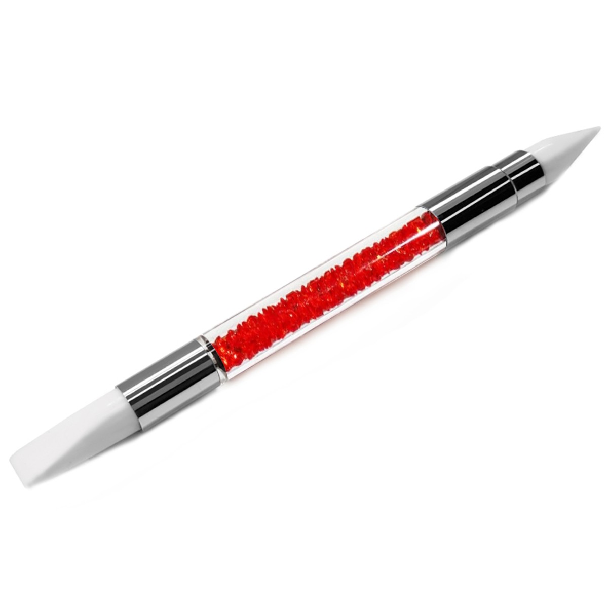 Pinceau Silicone double strass rouge