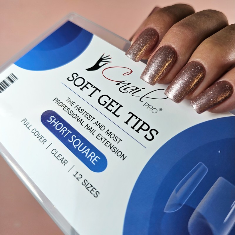Soft Gel Tips Short Square Clear