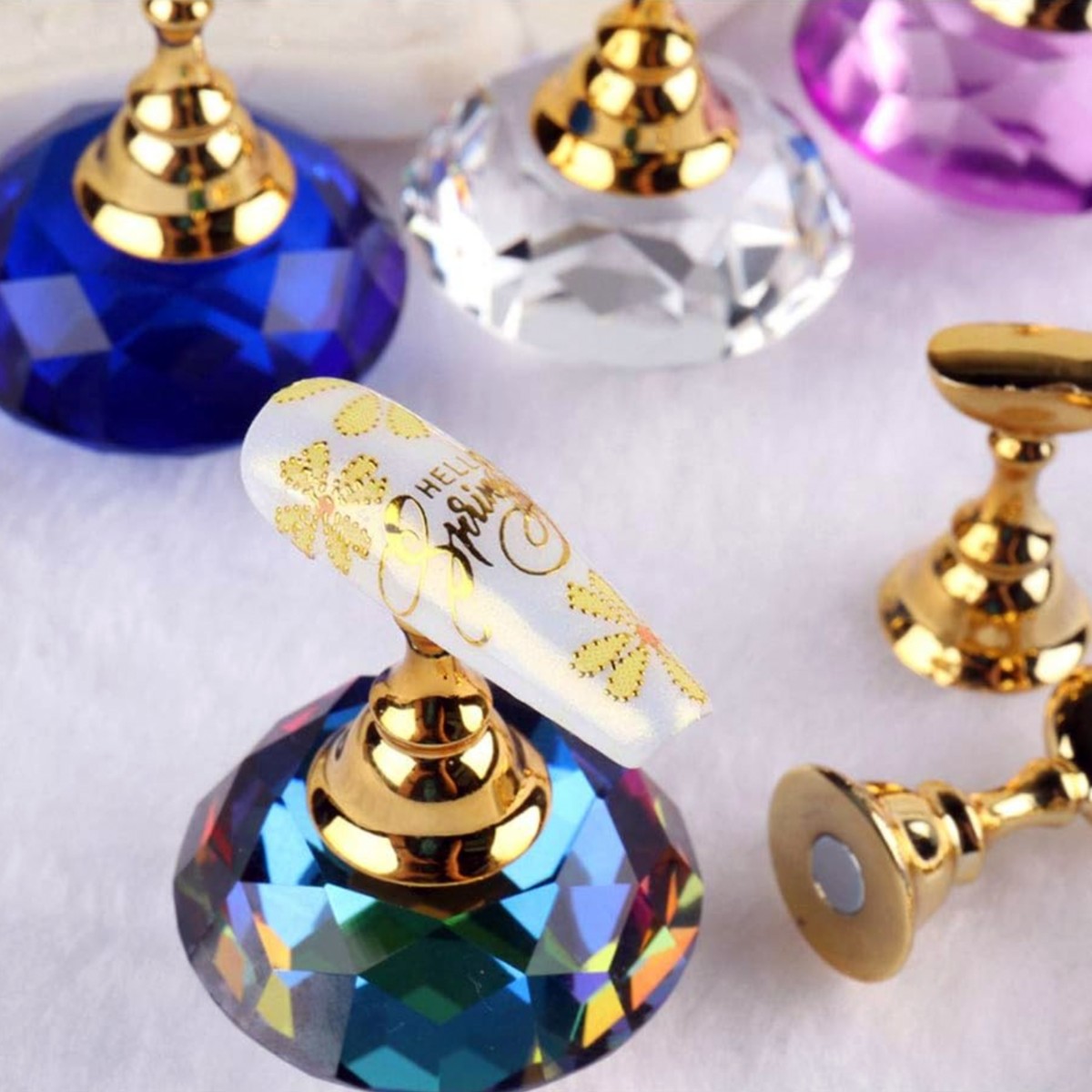 Support Magnétique Nail-Art en Cristal Arc-en-ciel