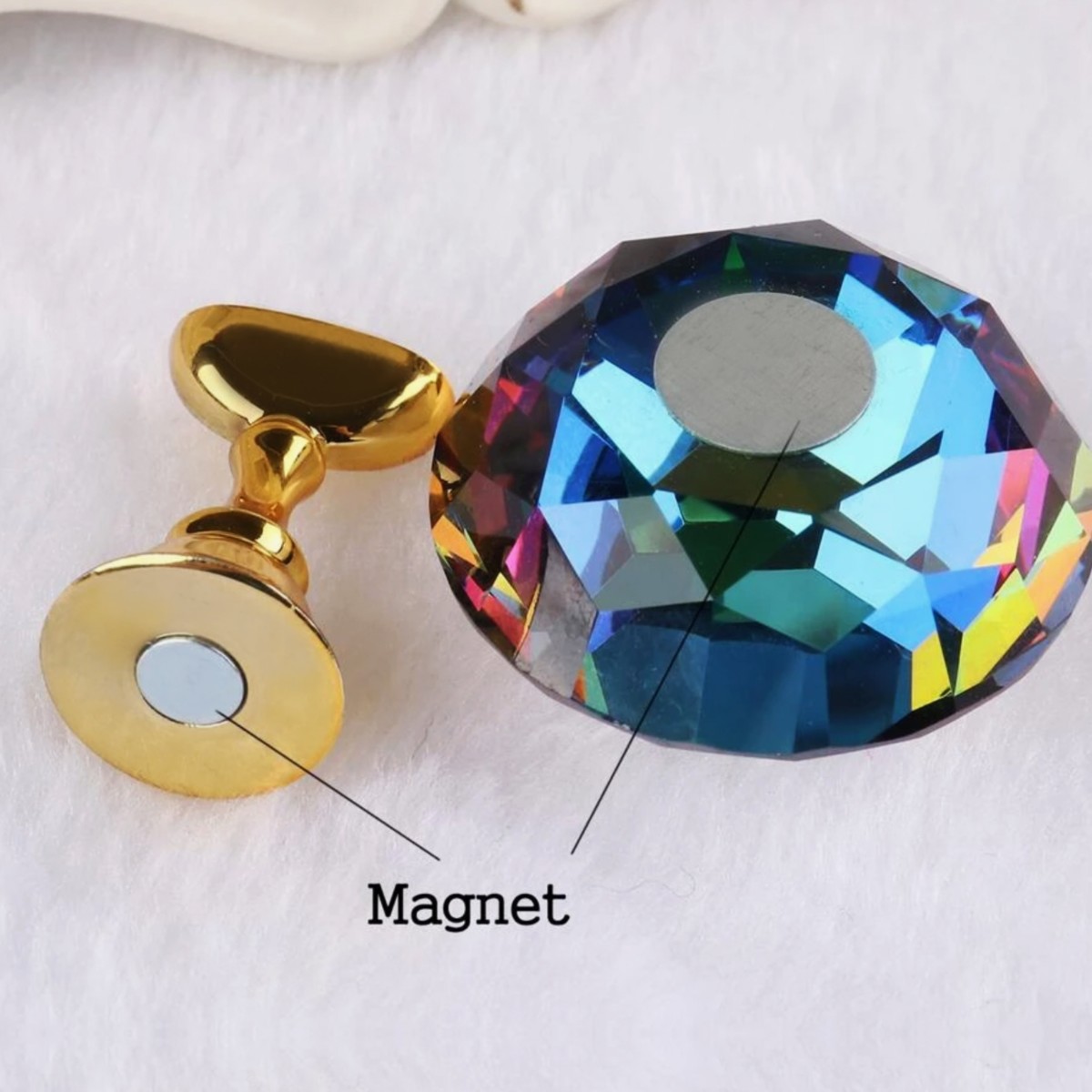 Support Magnétique Nail-Art en Cristal Arc-en-ciel