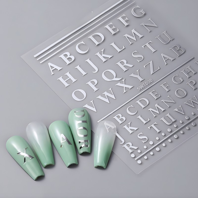 Stickers Silberne Buchstaben SWT030