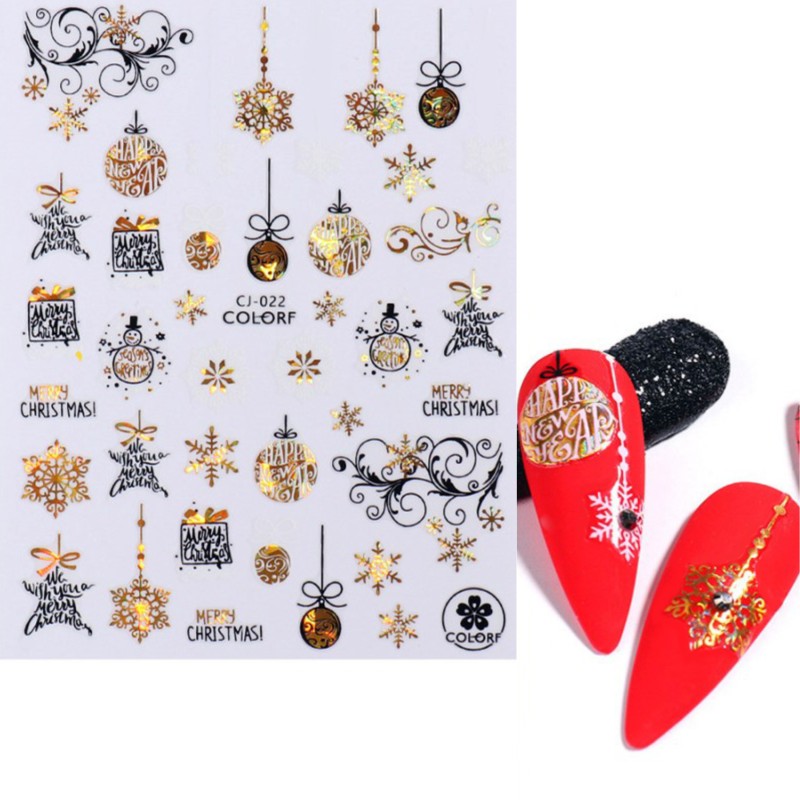 Stickers Schwarz-goldene Weihnachten CJ-022