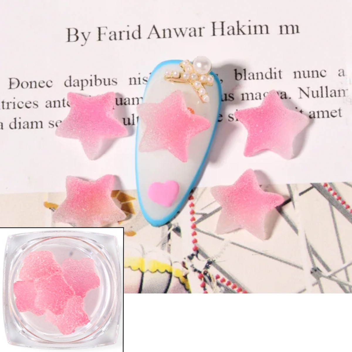 3D Bonbons Stern aus Zucker Rosa