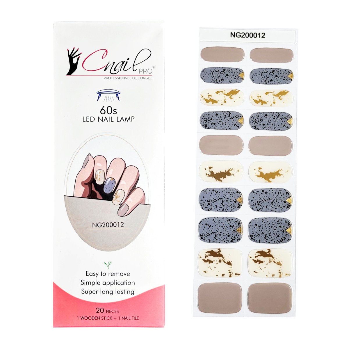 Semi-Cured Gel Nail Wraps NG12