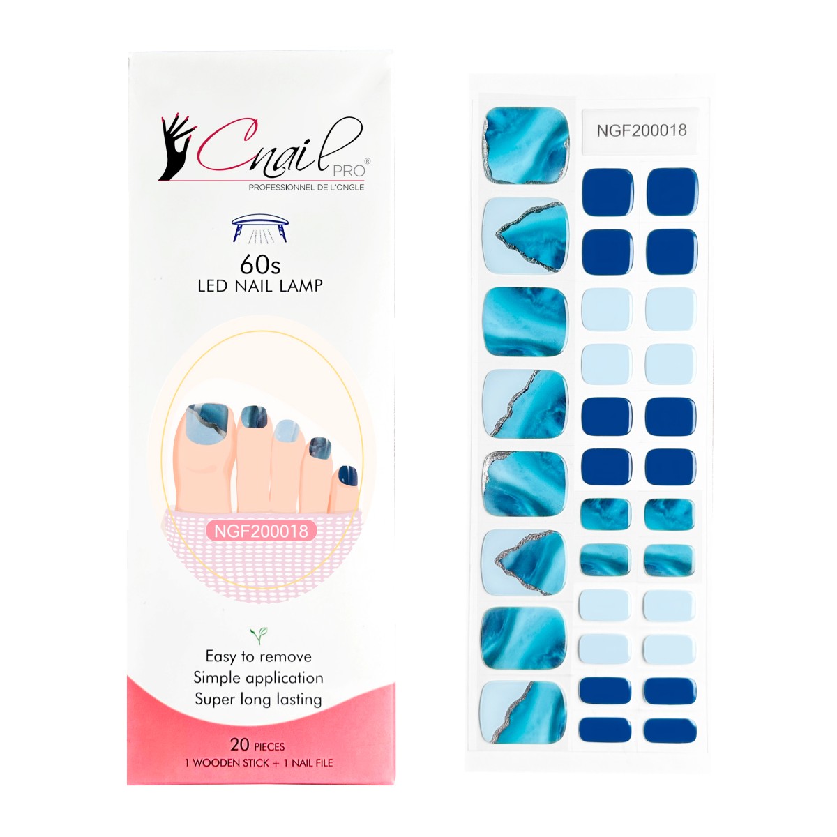 Semi-Cured Gel Nail Wraps Feet NGF18