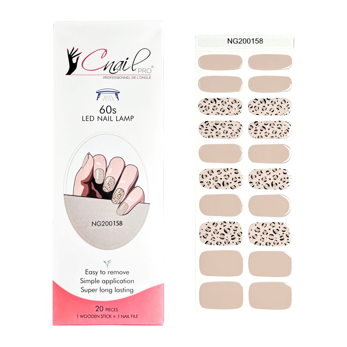 Semi-Cured Gel Nail Wraps NG158