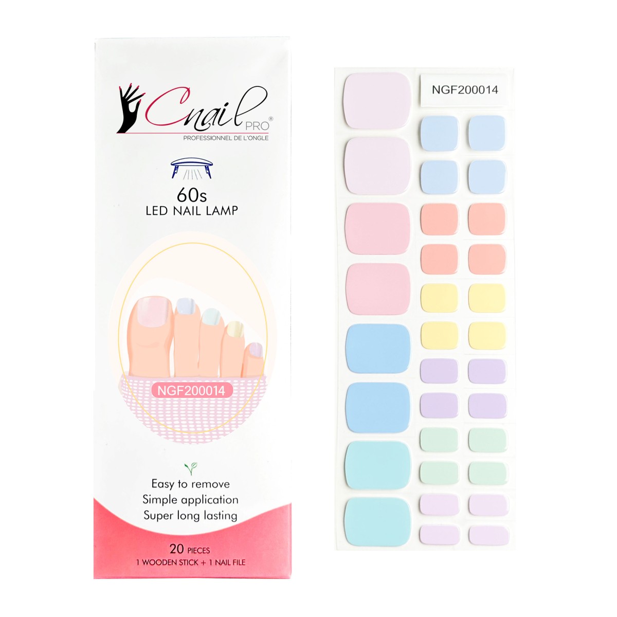 Semi-Cured Gel Nail Wraps Feet NGF14
