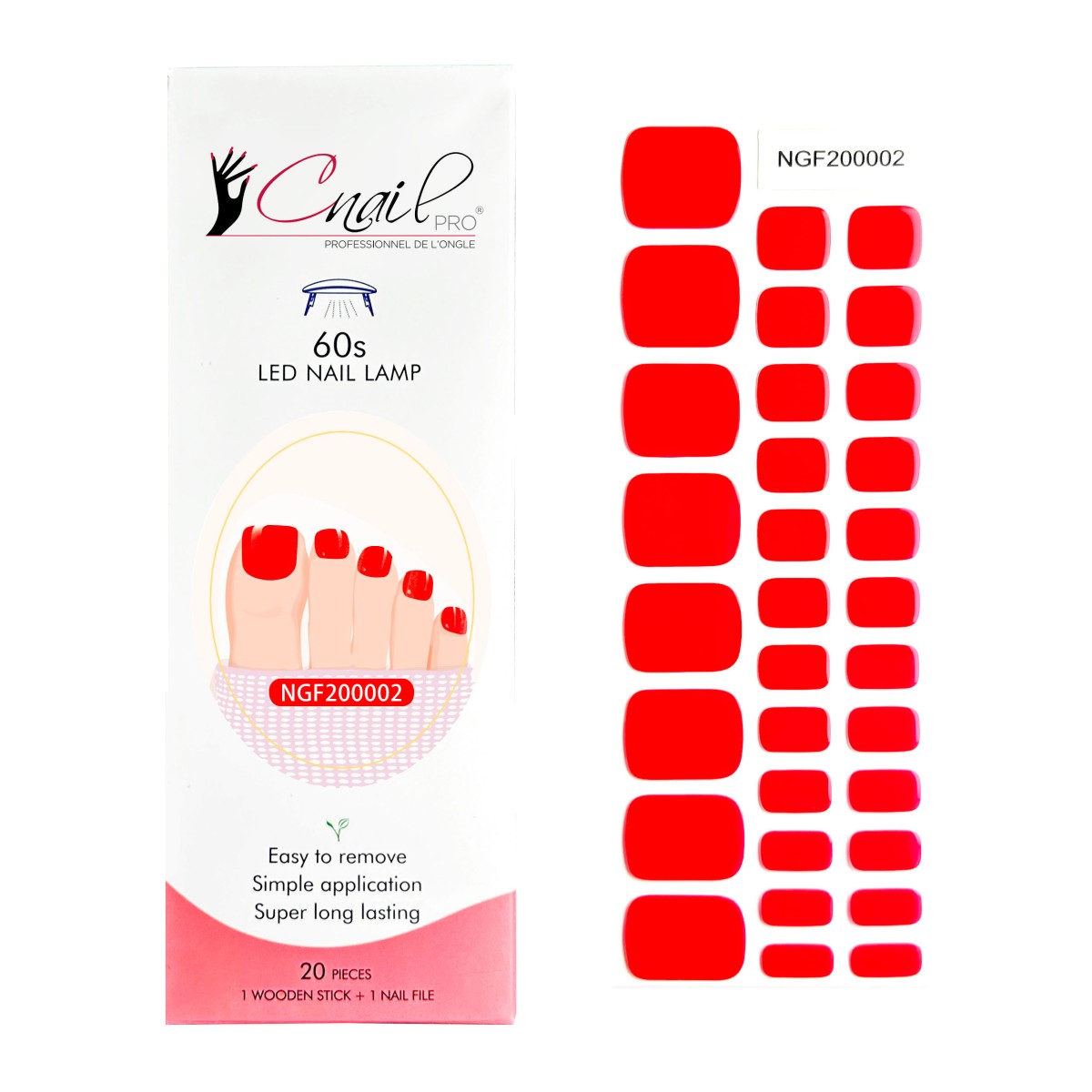 Semi-Cured Gel Nail Wraps Feet NGF02