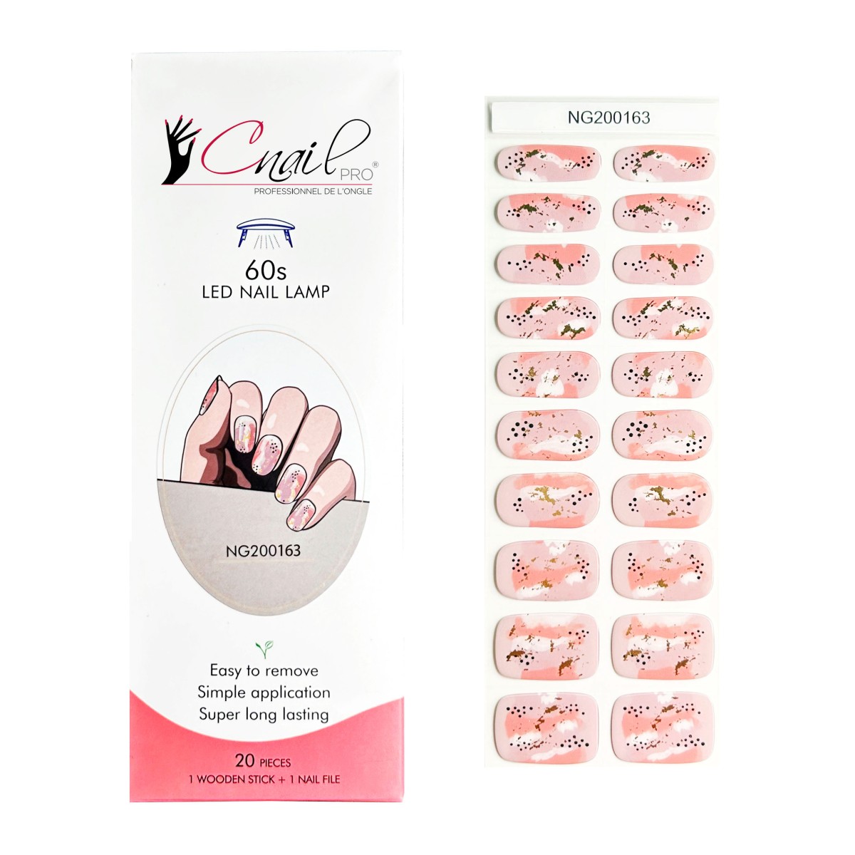 Semi-Cured Gel Nail Wraps NG163