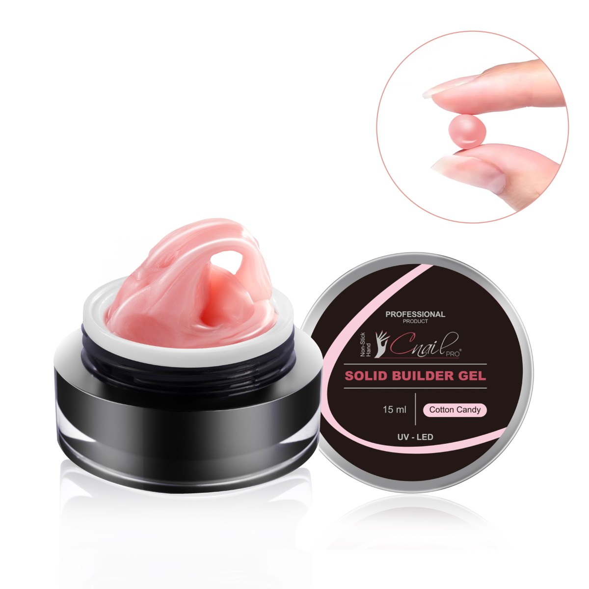 Solid Builder Gel Cotton Candy Non-Stick Hand 15ml