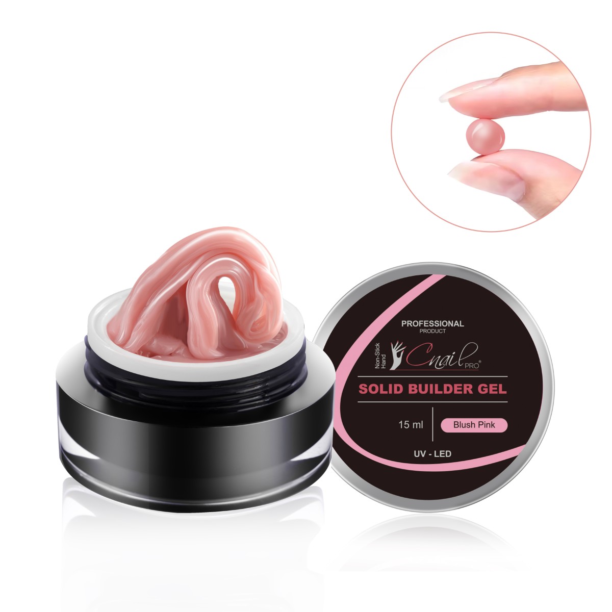 Solid Builder Gel Blush Pink Non-Stick Hand 15ml