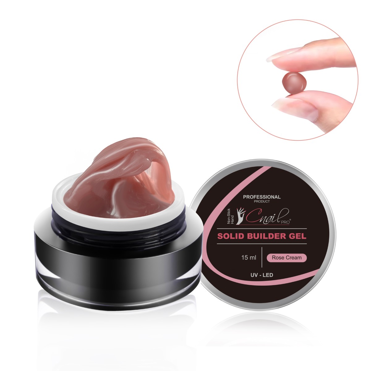 Solid Builder Gel Rose Cream Non-Stick Hand 15ml