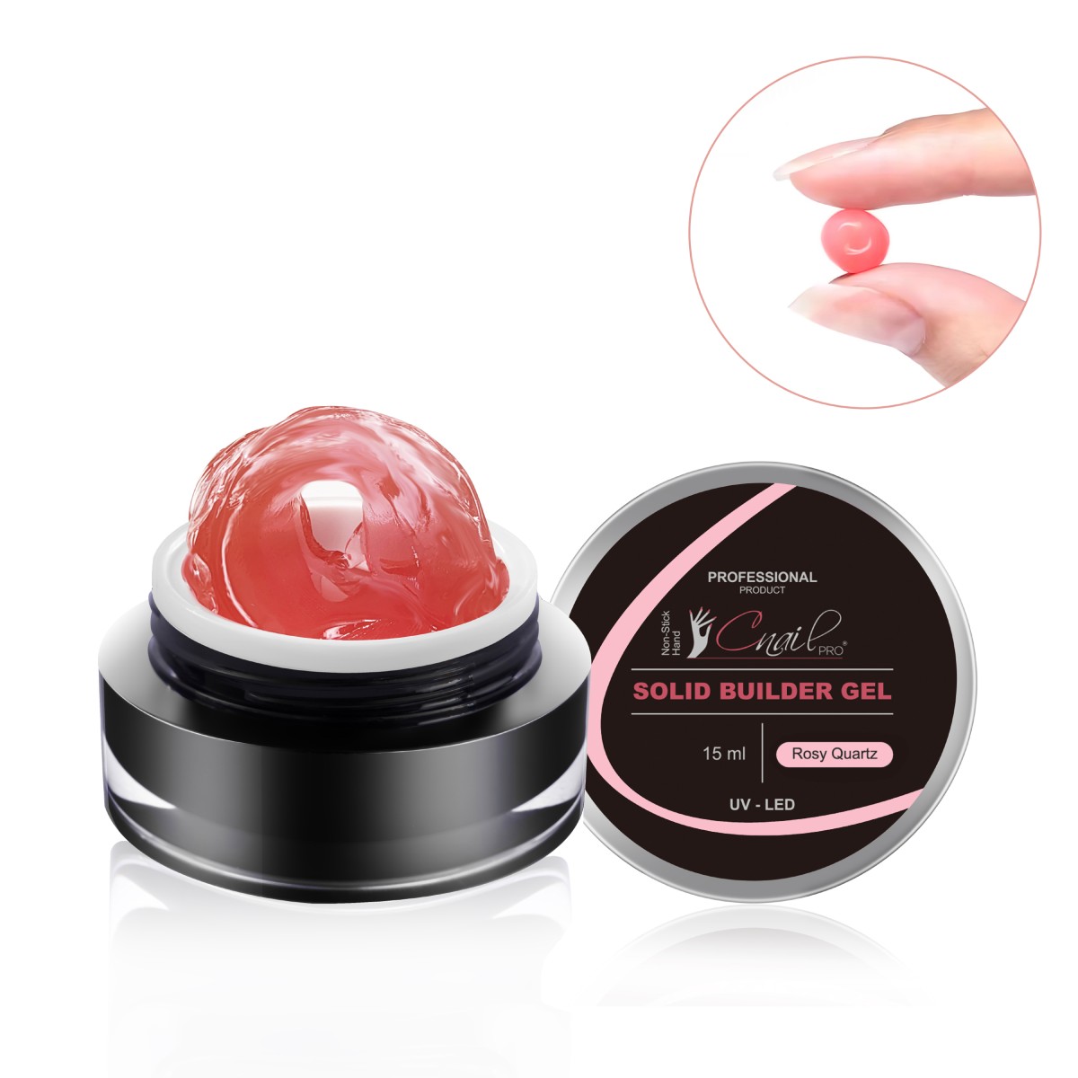 Solid Builder Gel Rosy Quartz Non-Stick Hand 15ml