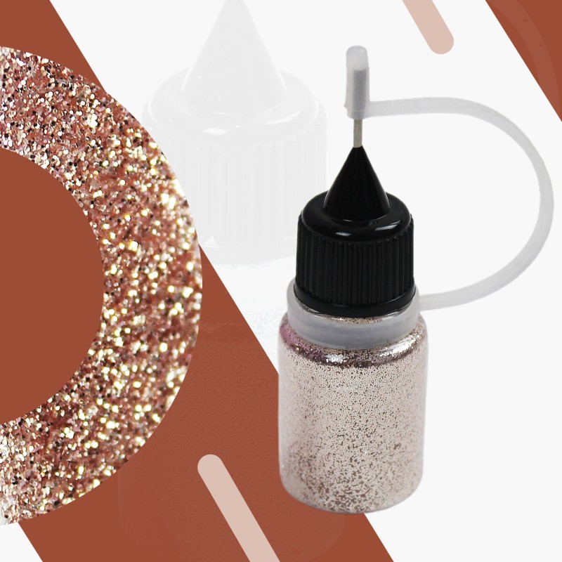 Biologisch abbaubare Roségold Glitter in Flasche