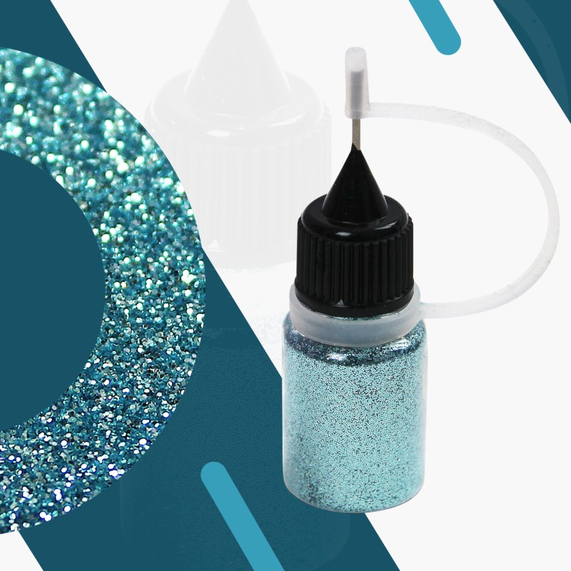 Biologisch abbaubare Hellblaue Glitter in Flasche