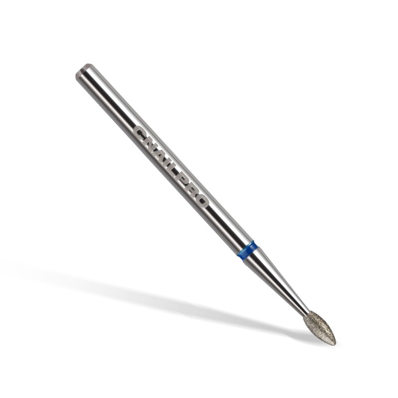 Embout diamant mini olive bleu pour cuticules