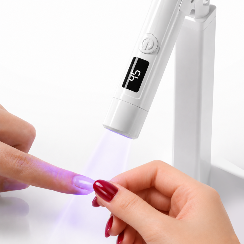 Mini Lampe portable UV / LED 3W avec tampon en silicone et support