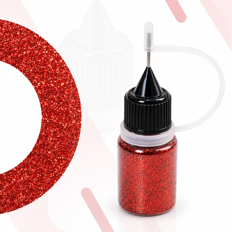 Biologisch abbaubare Rote Glitter in Flasche