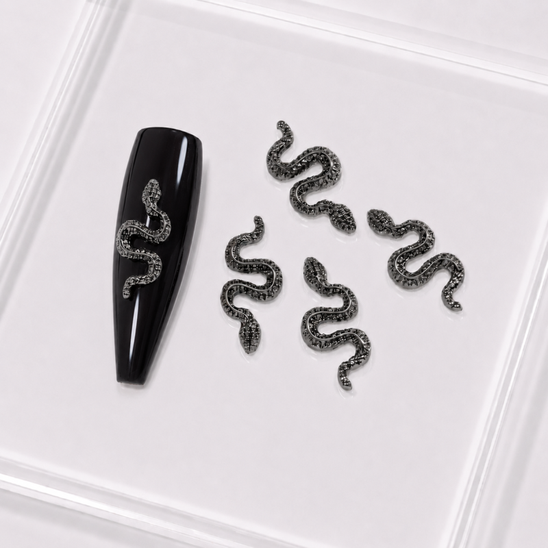 3D Anthrazit Schlangenschmuck