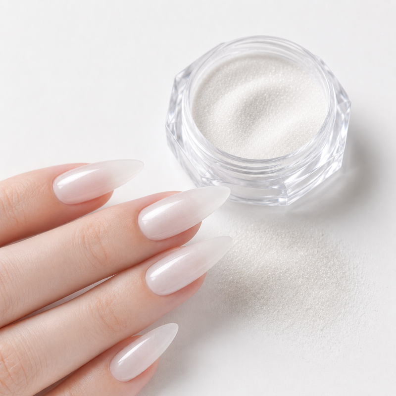 Pulver mit Perleffekt Weiss