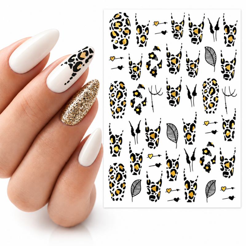 Stickers Leopard Golden / Schwarz SJ003
