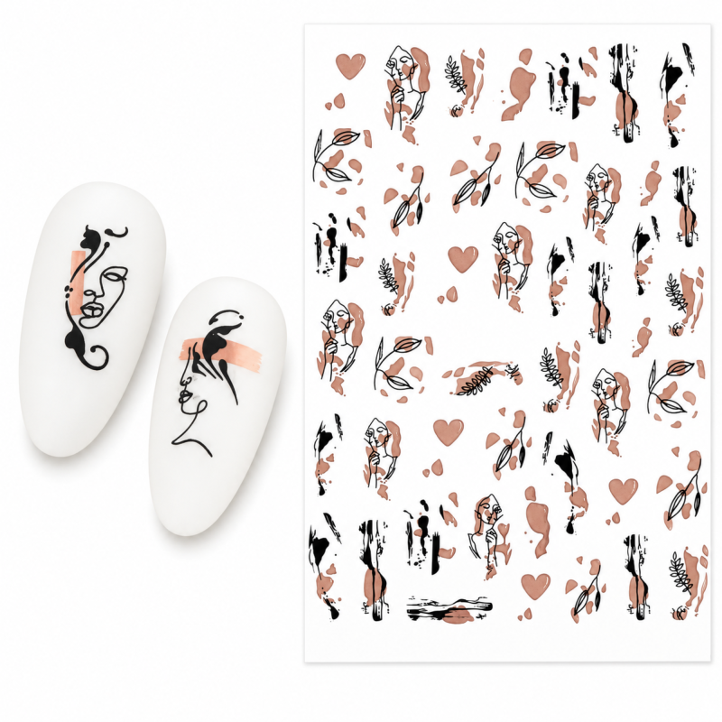 Stickers Visage Rose / Noir...