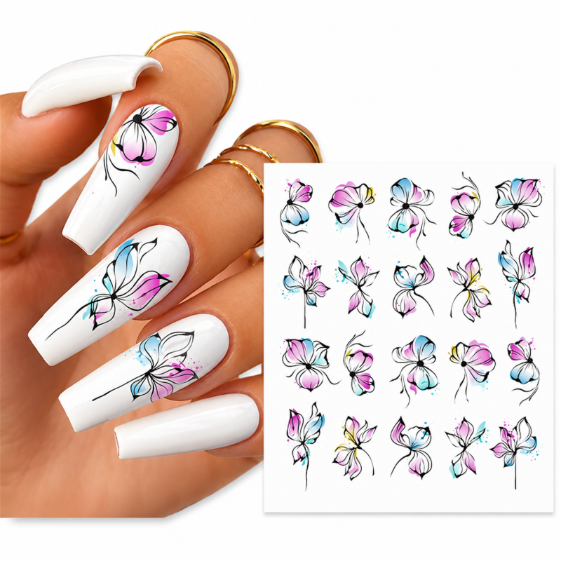 Stickers Fleurs Colorées X137