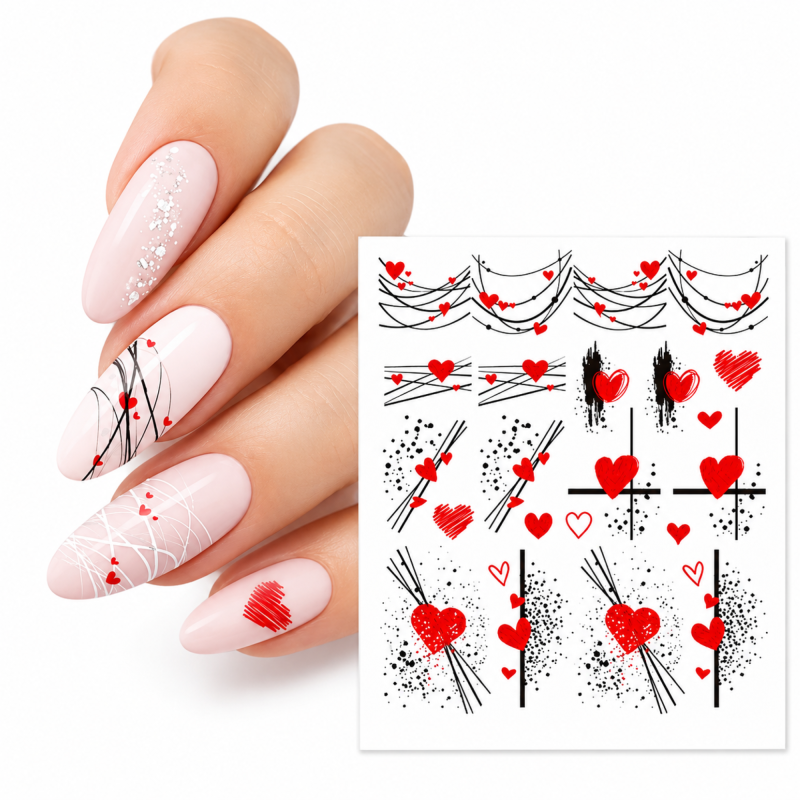 Stickers Lignes / Coeurs X134