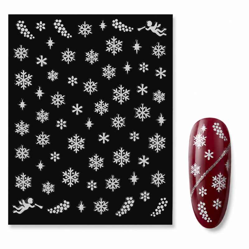 Stickers Schneeflocken Weiss