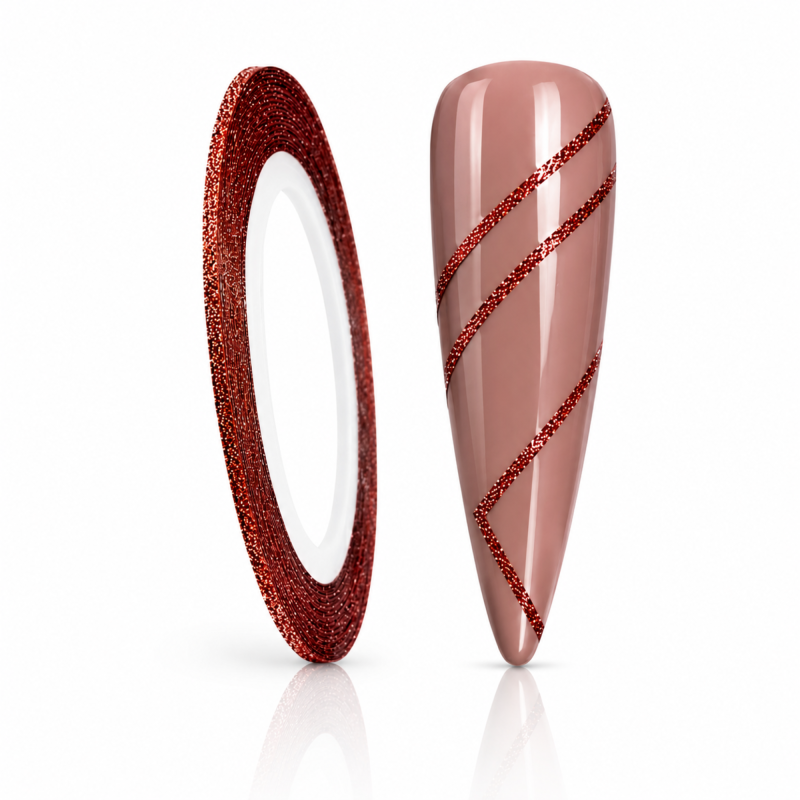 Fil Nail-Art rouge glitter