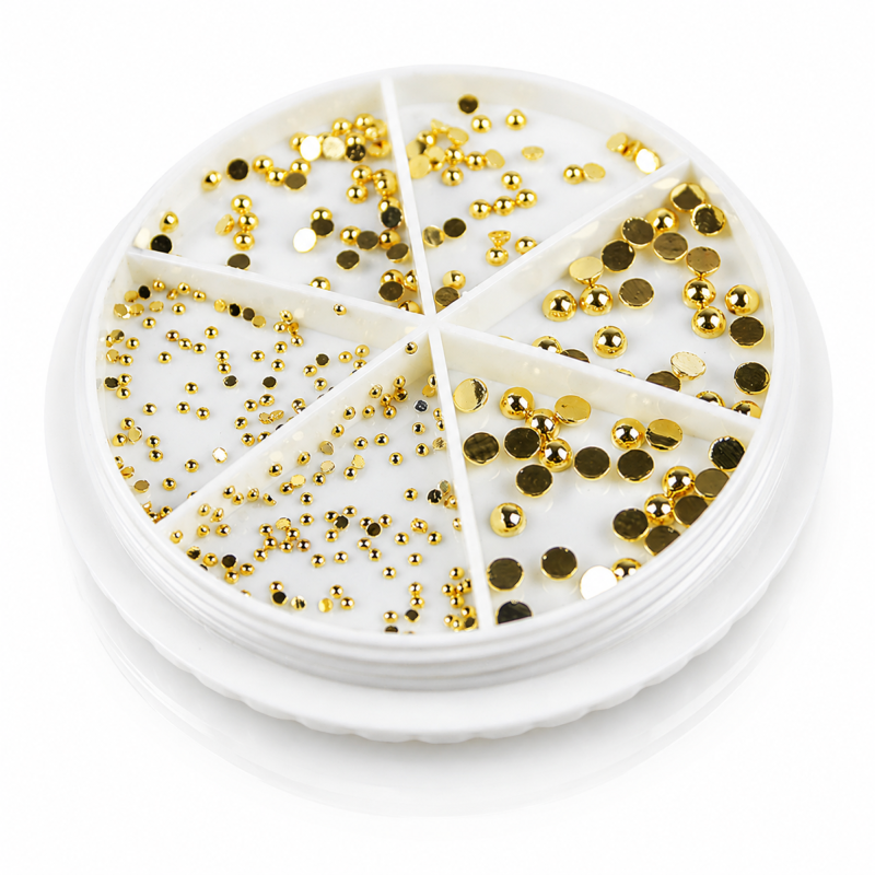 Deko Halb Perlen Gold