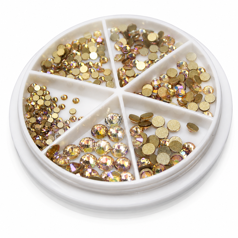 Diamants à facettes champagne de différentes tailles