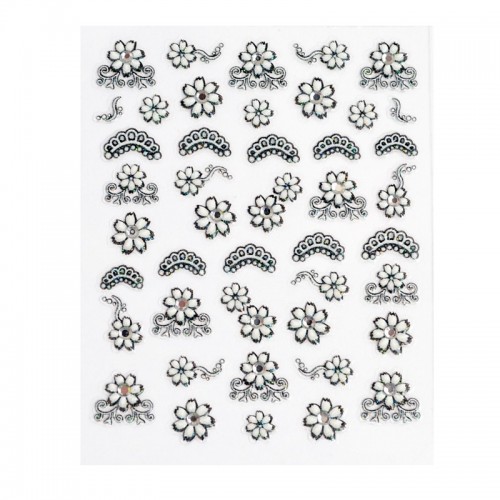Stickers Fleurs blanche et dentelle