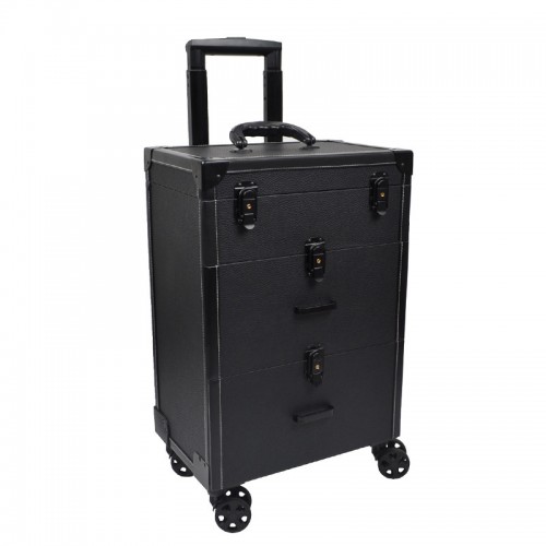 Beauty Case Luxus Trolley Schwarz