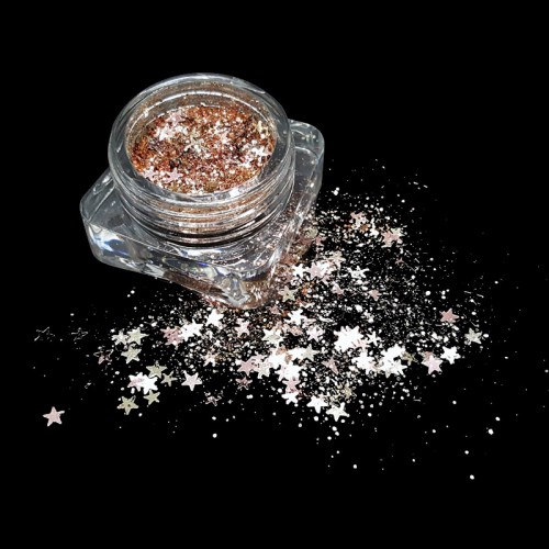 Paillettes étoile or rose