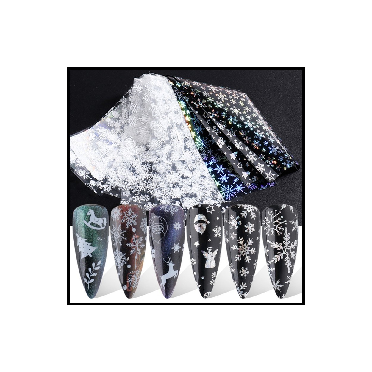 Pack von Foil Weihnachten Weiss und Irisierend