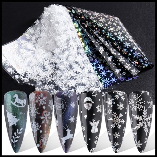 Pack von Foil Weihnachten Weiss und Irisierend