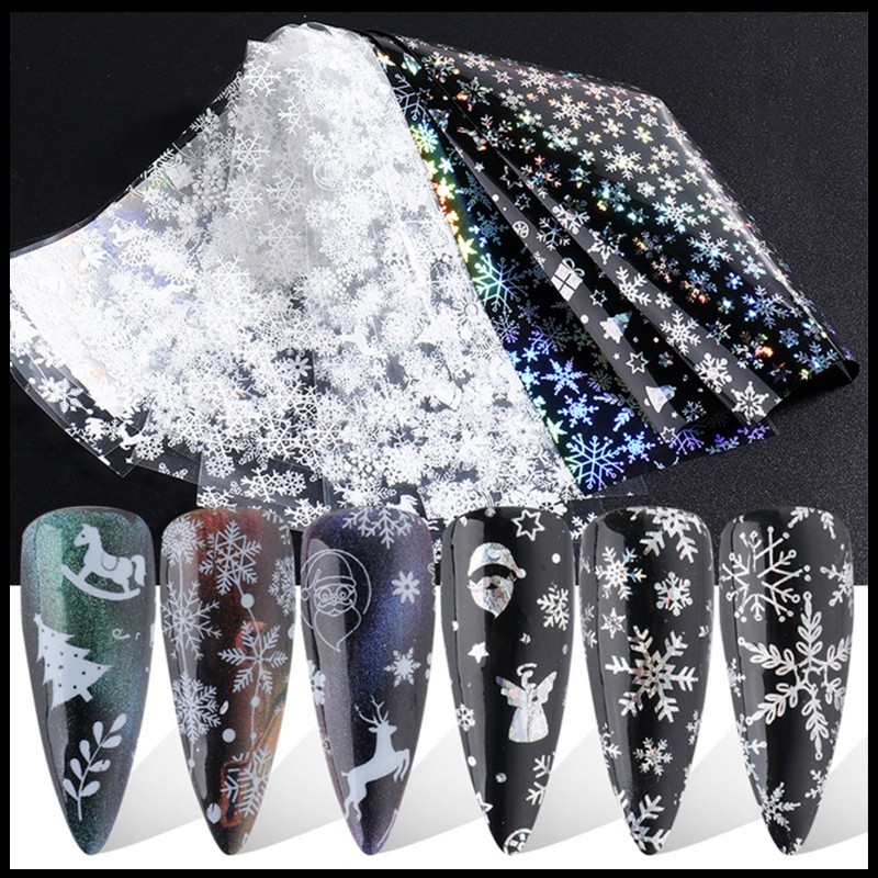 Pack von Foil Weihnachten Weiss und Irisierend