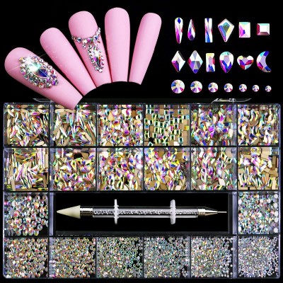 Boîte de luxe diamants irisés avec wax rhinestone picker