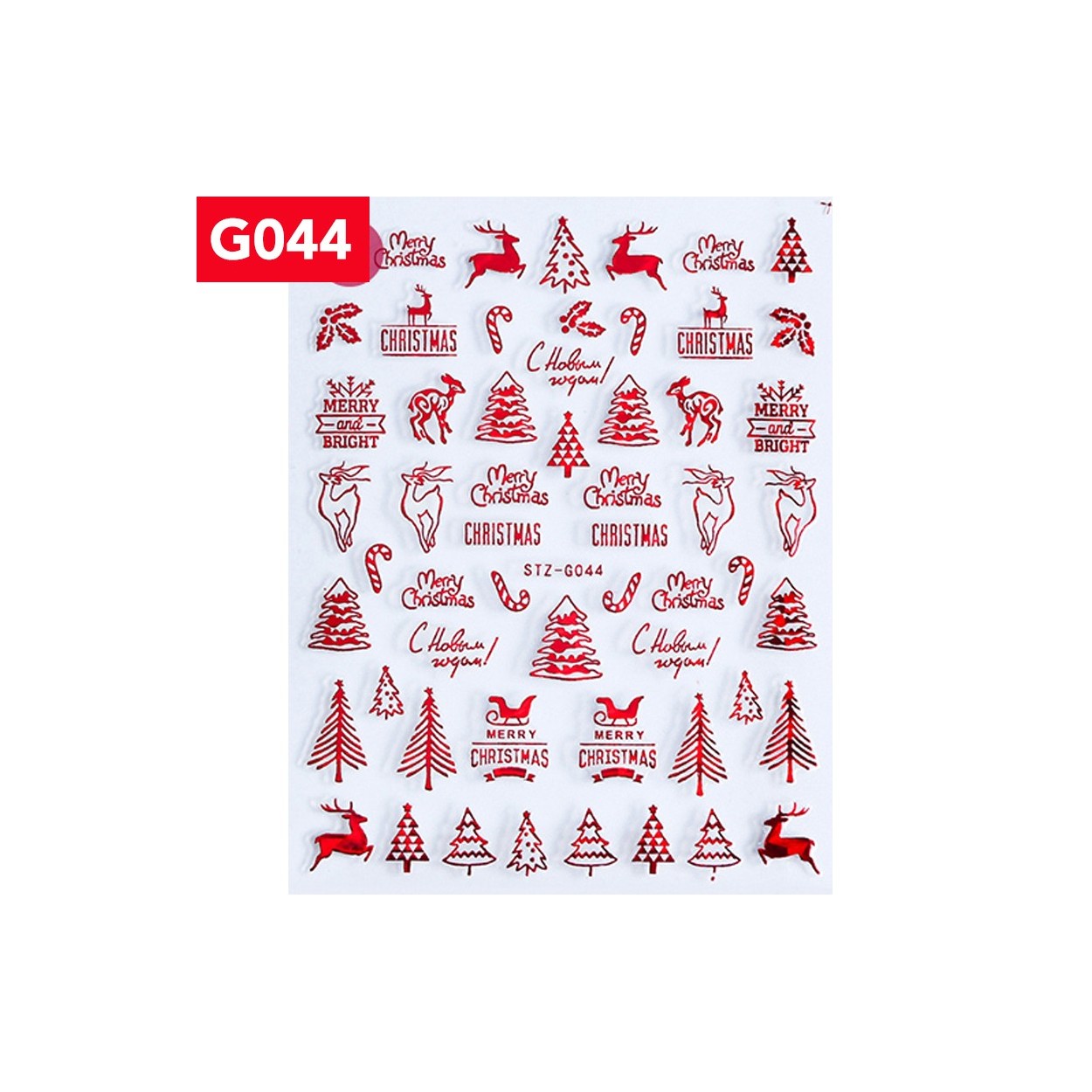 Stickers Noël STZ-G044 rouge