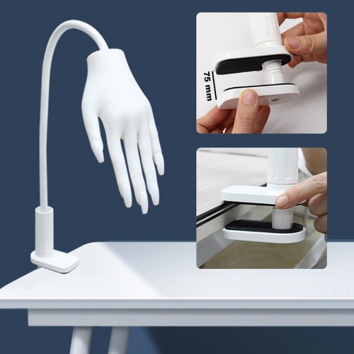 Main d'entraînement blanche en silicone pour pose d'ongle